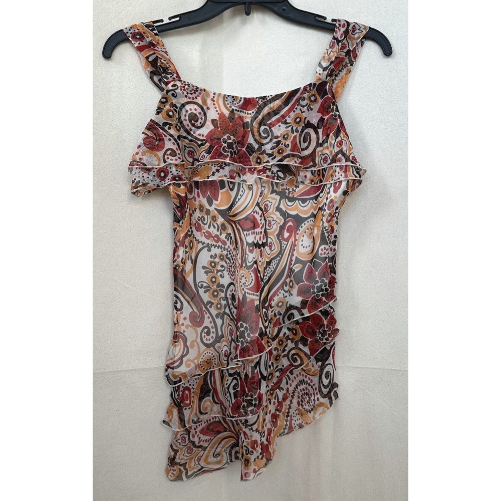 Separates by NYC Design Co Y2K Fairy Cottage 100% Silk Paisley Hi-Low Cami Top S